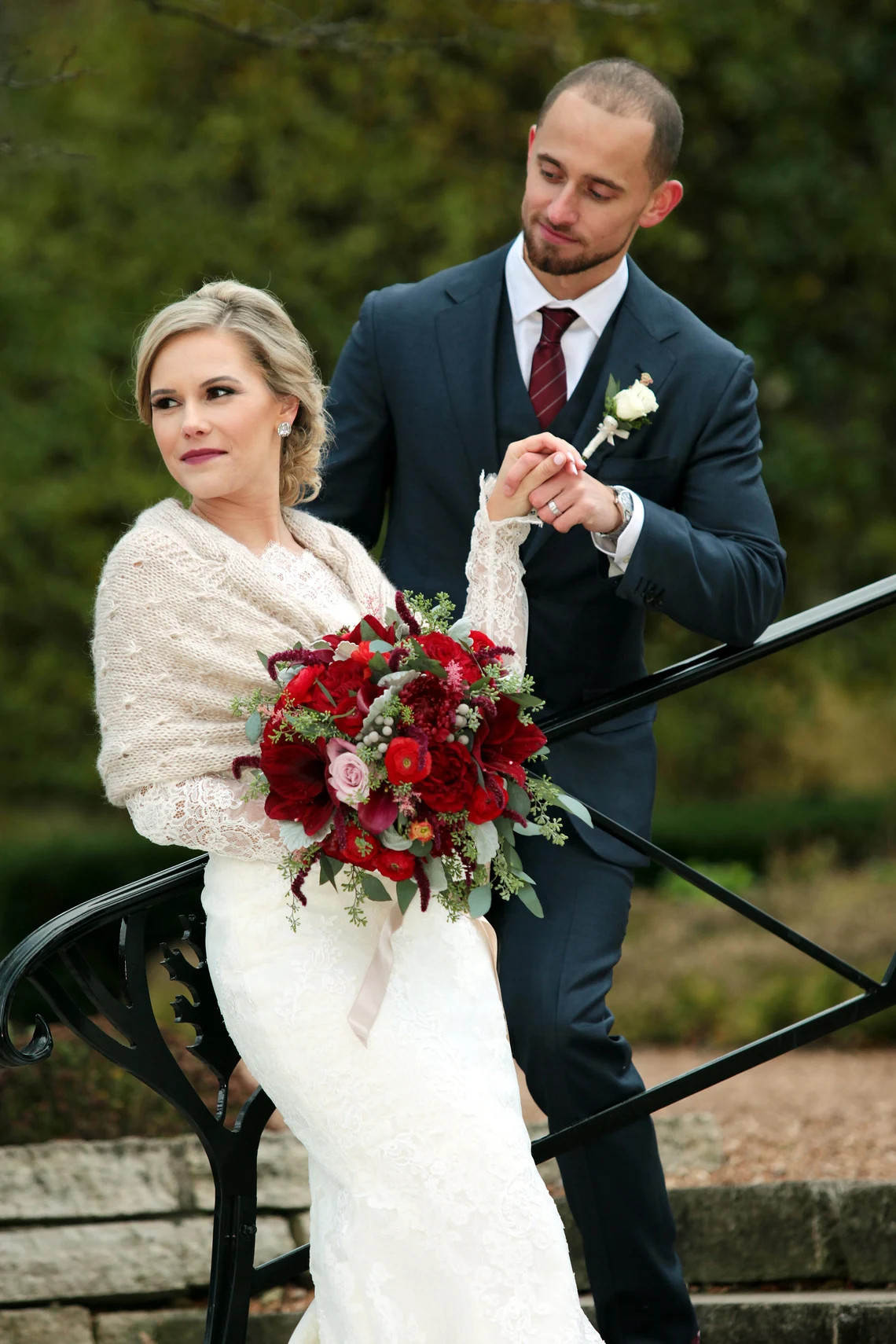 Crochet ivory bridal shawl