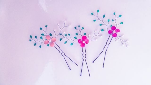 Custom made hair pin set of three