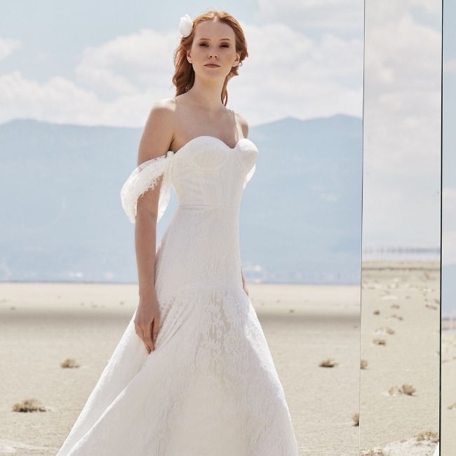 romantic modern wedding dress